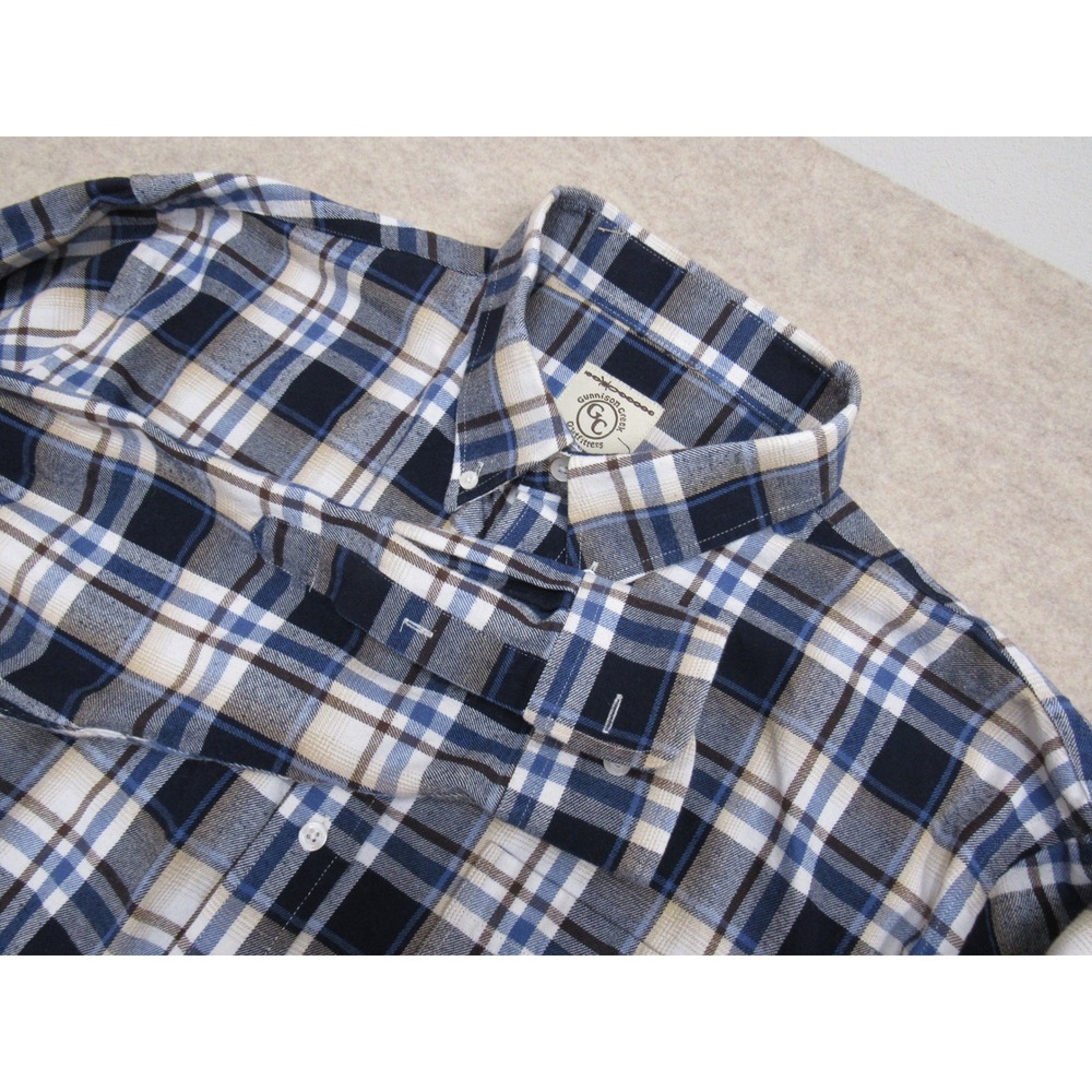Gunnison Creek Outfitters Mens‎ 2XLT Plaid Flannel Button Down Shirt Blue White